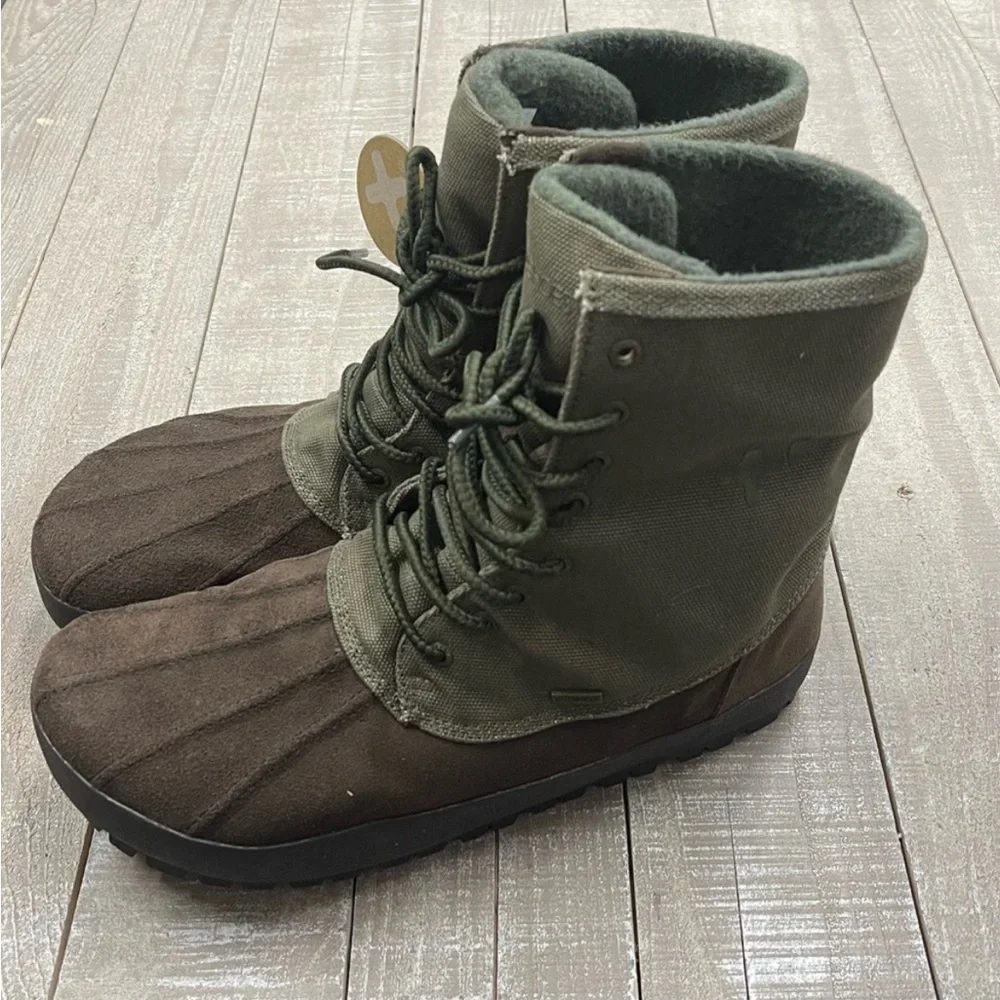 OTZ Conody Leather Lace Up Boots In Beef/Broccoli